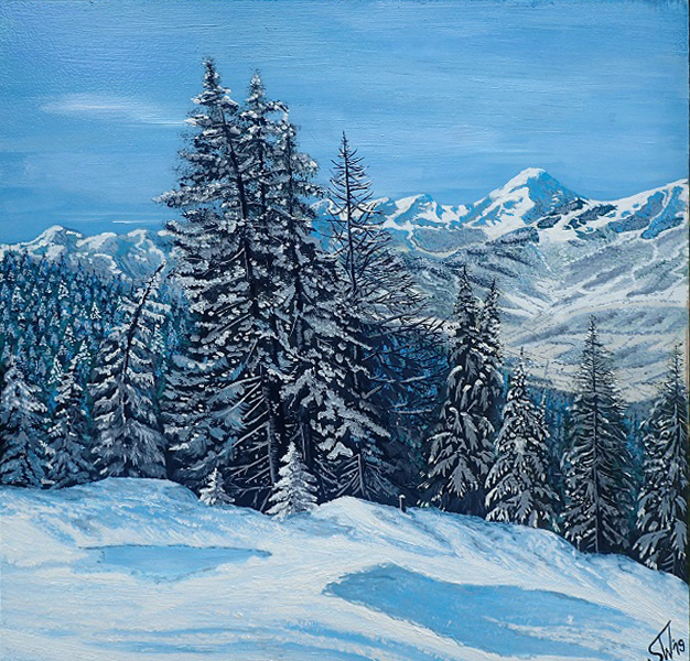 Weisflog-Winter in den Alpen'Oe!l auf Holz 2019, 30x30cm.jpg
